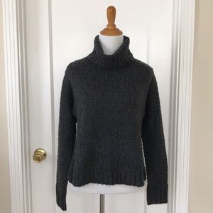 New J. Crew Dark Grey Turtleneck Knit Sweater